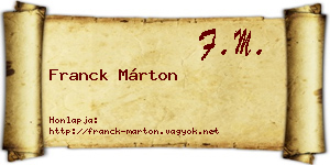 Franck Márton névjegykártya